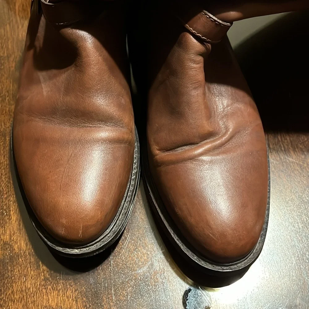 Johnston & Murphy Women's Brown Knee-High Riding Boots- genuine leather - Picture 9 of 16